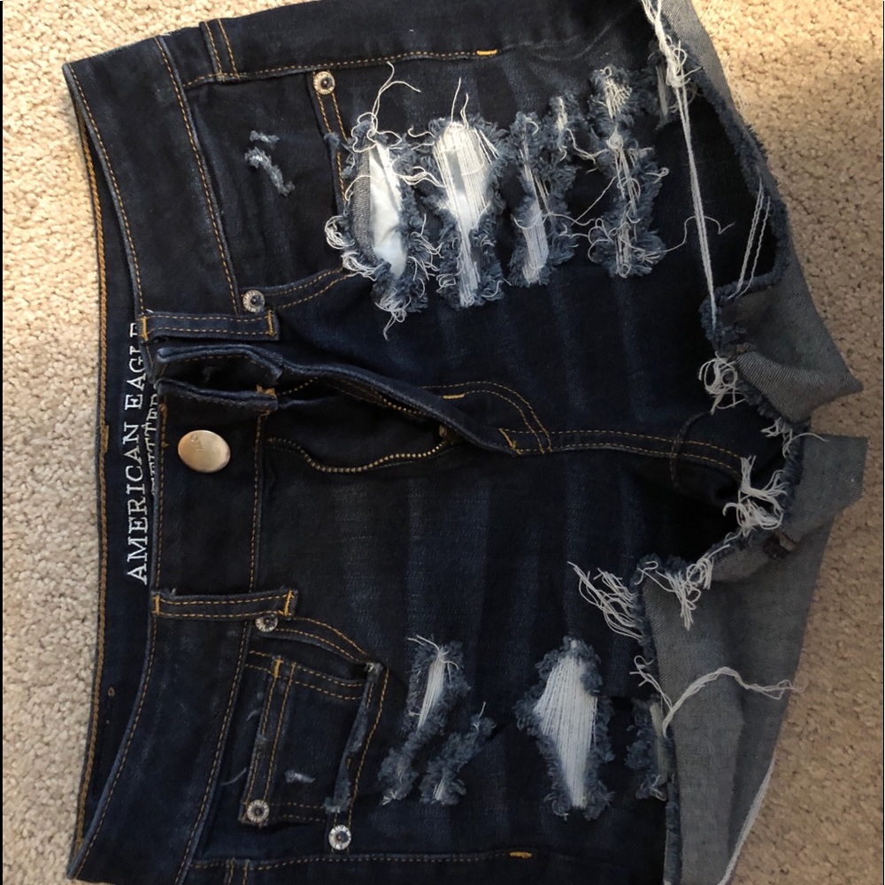 high rise ripped shorts